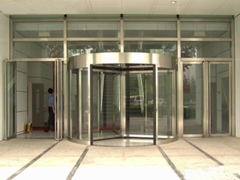 glass revolving door